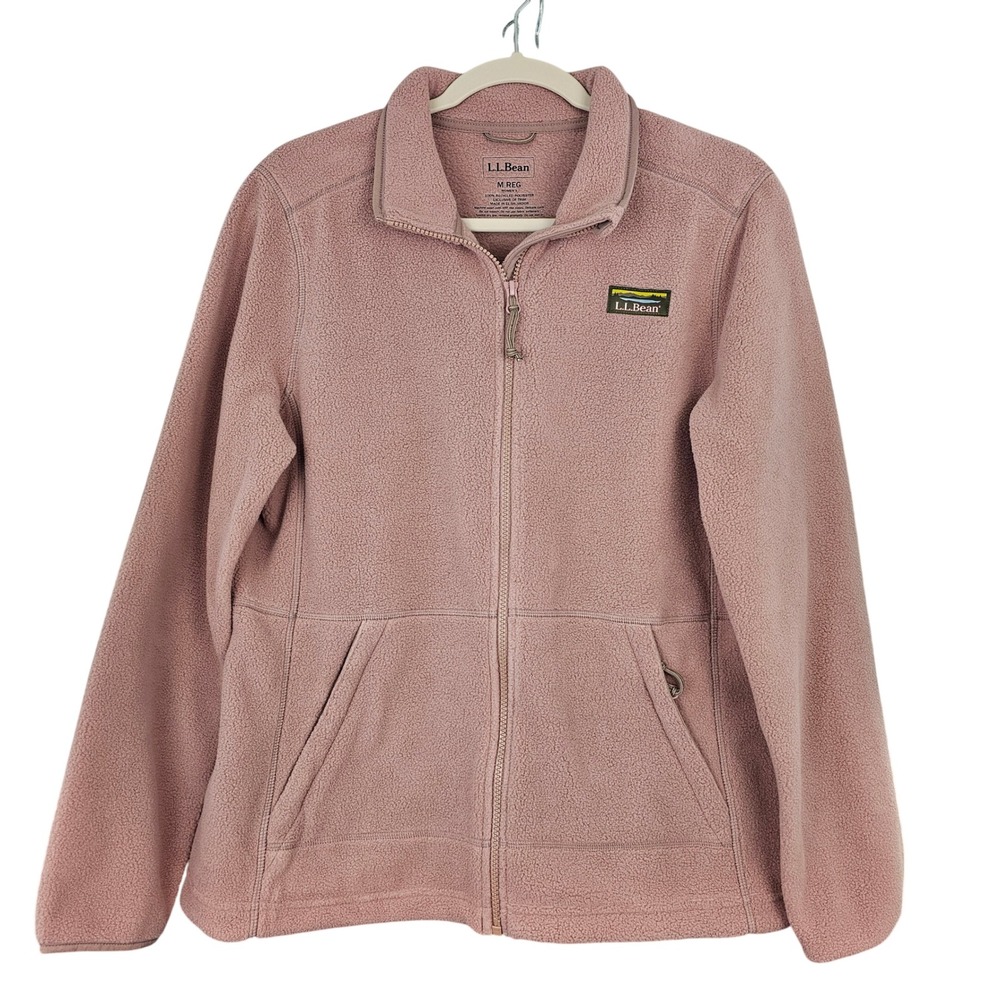 LL Bean‎ Women's Full Zip Fleece Jacket Dusty Rose Medium